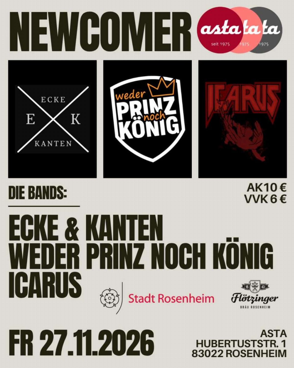 Flyer Newcomer Abend in der AStA