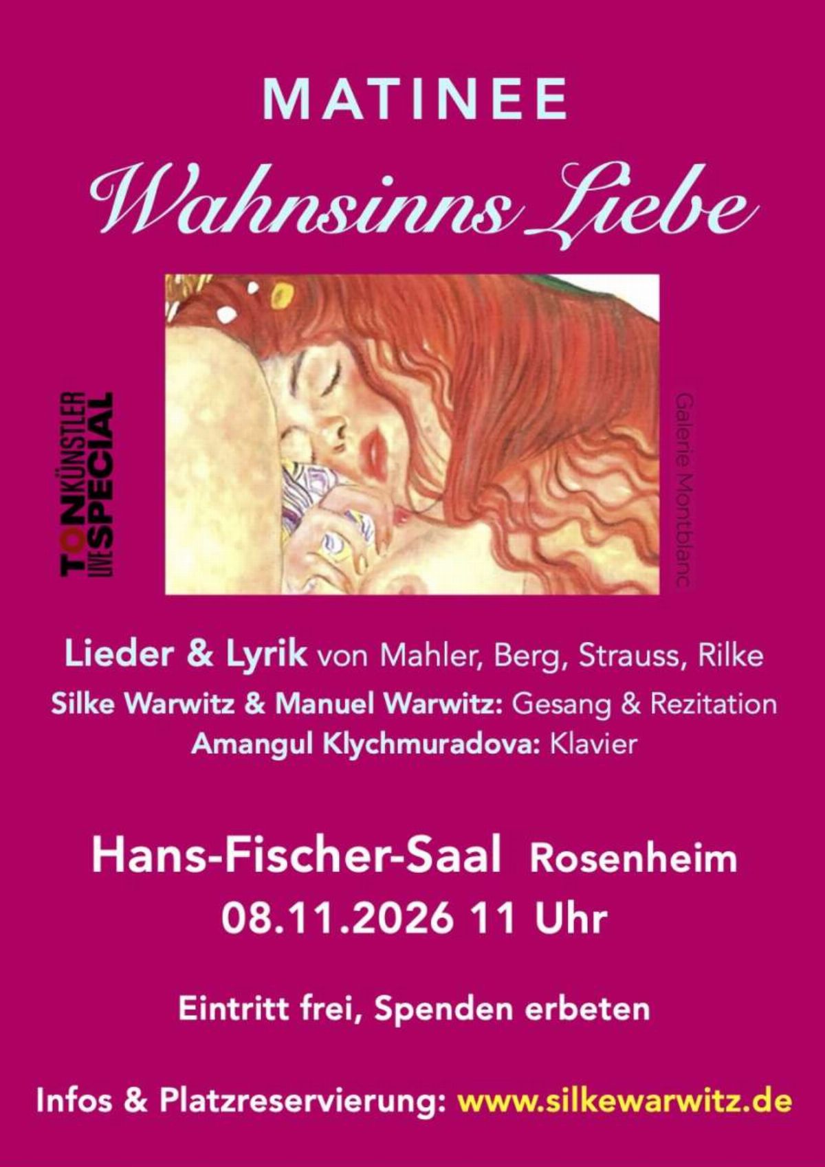 Plakat Liedermatinee "Wahnsinns Liebe"