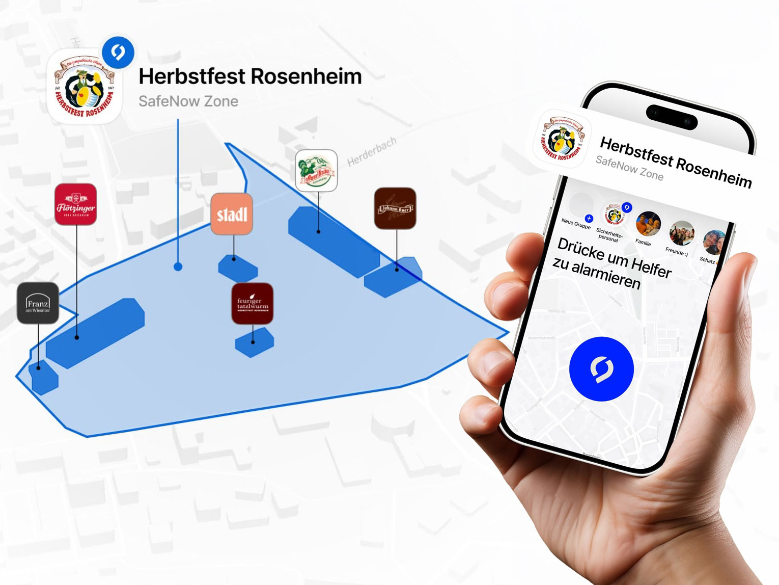 Mit SafeNow per Knopfdruck das Sicherheitsteam alarmieren