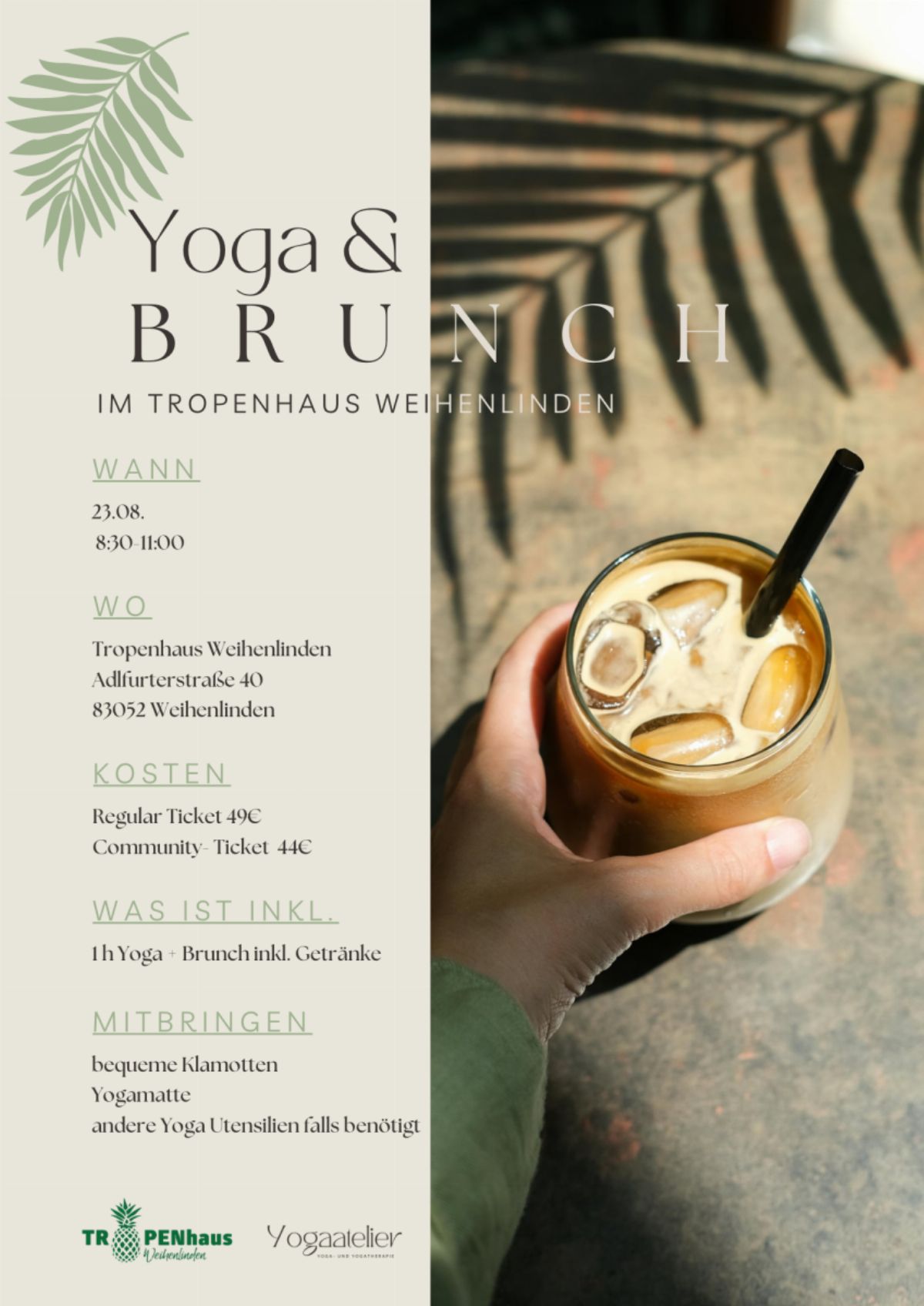 Yoga & Brunch im Tropenhaus Weihenlinden
