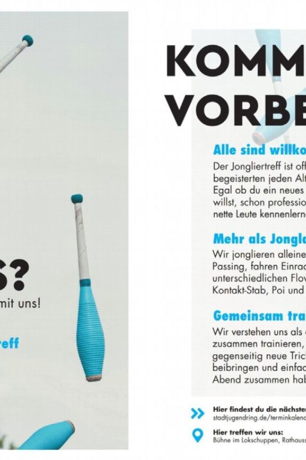 Offener Jongliertreff in der Bühne im Lokschuppen