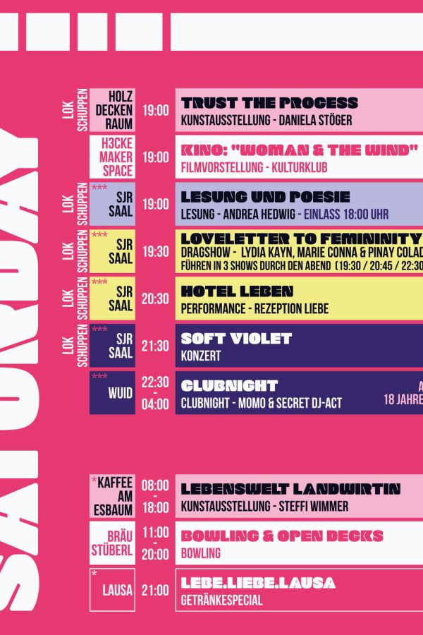 »Festival mit V« Rosenheim - Programm Samstag