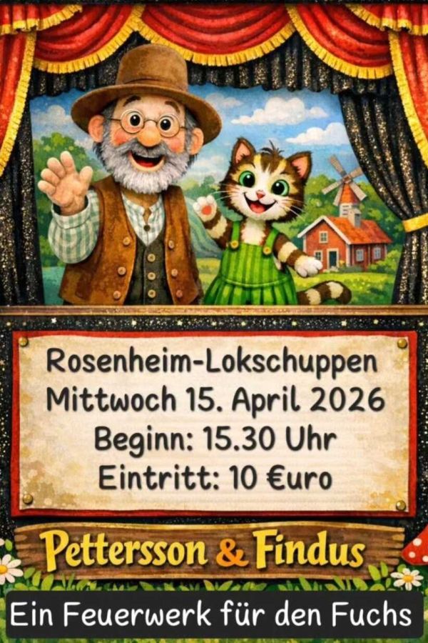Puppentheater Kunterbunt spielt auf der Bühne im Lokschuppen