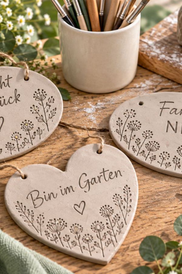 Schilder töpfern im Gartencenter Nickl