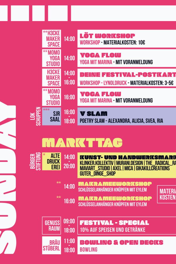 »Festival mit V« Rosenheim - Programm Sonntag