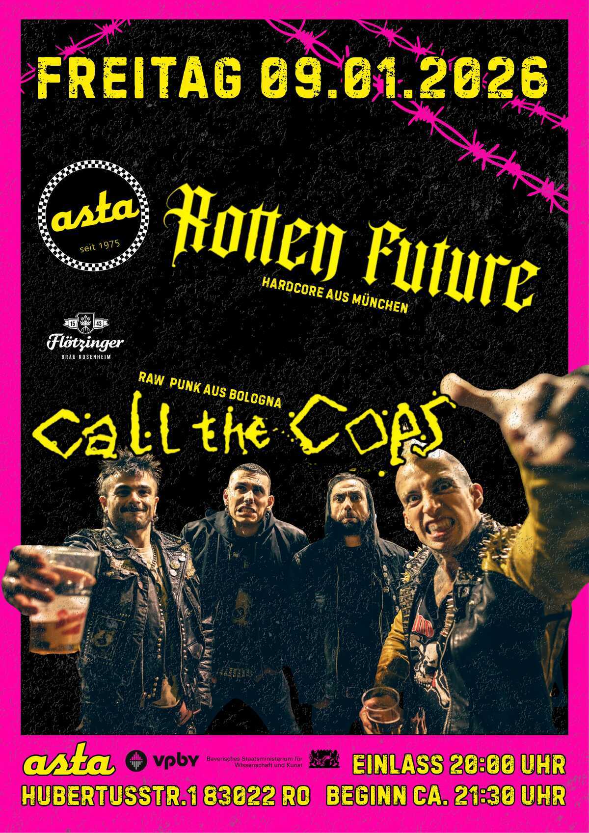 »Call the Cops« & »Rotten Future« spielen live in der Asta
