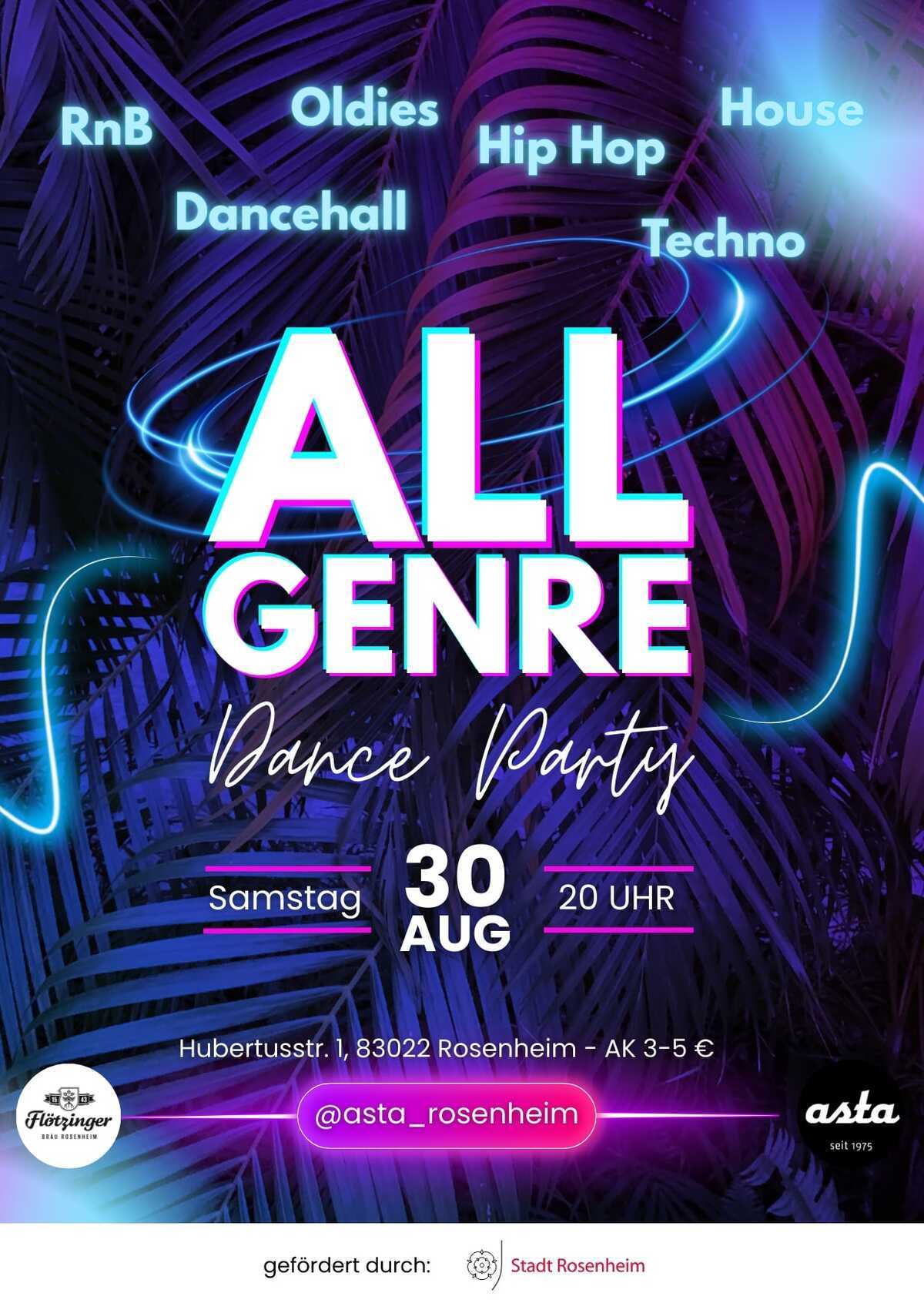 All Genre Dance Party & Cocktail Night in der Asta