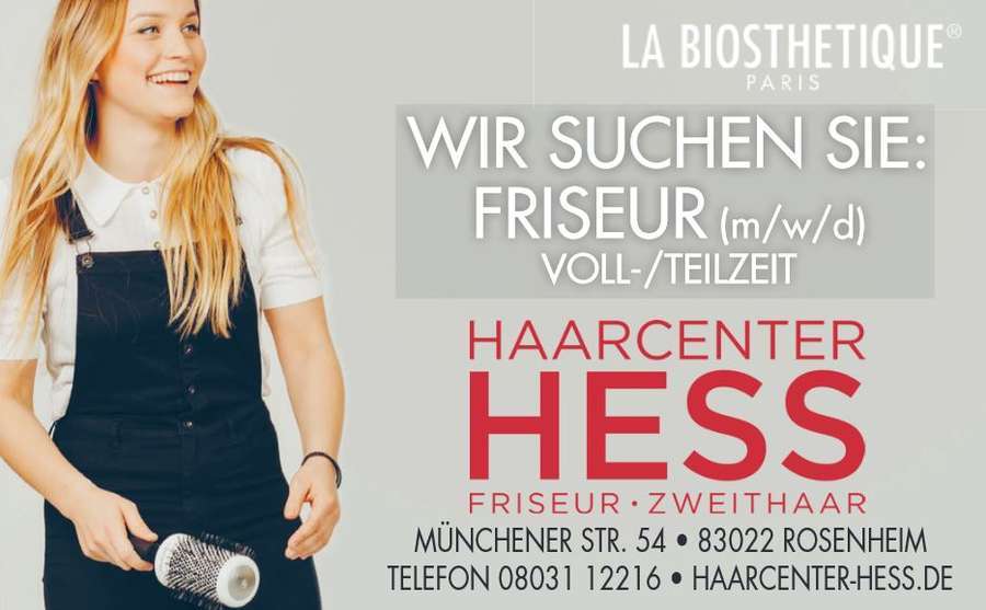 Haarcenter Hess sucht Friseur (m/w/d) in Voll-/Teilzeit