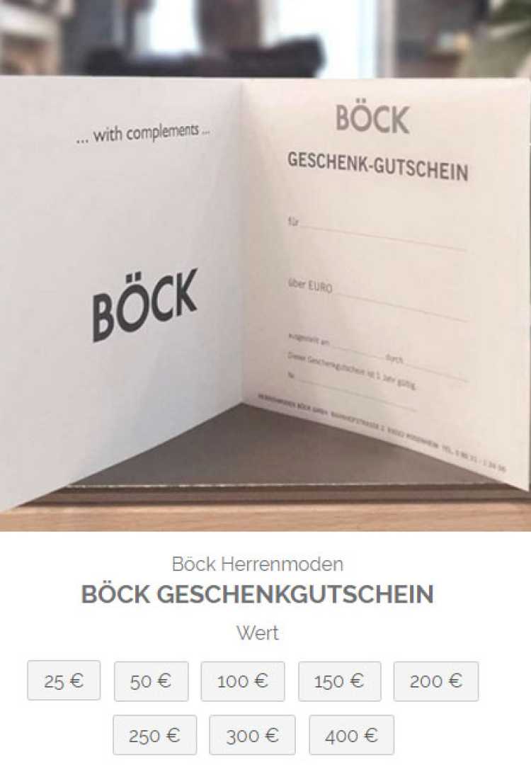 Freie Wahl: Geschenkgutschein von Böck