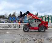 Aufbauarbeiten Circus Krone Rosenheimer Weihnachtscircus 03