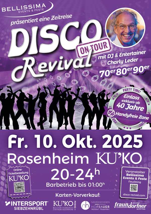 Disco Revival on Tour kommt ins KU'KO Rosenheim
