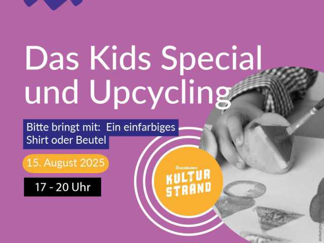 Kids-Special-Workshop: Upcycling mit Stempeldruck, Scherenschnitt & Siebdruck am Rosenheimer Kulturstrand