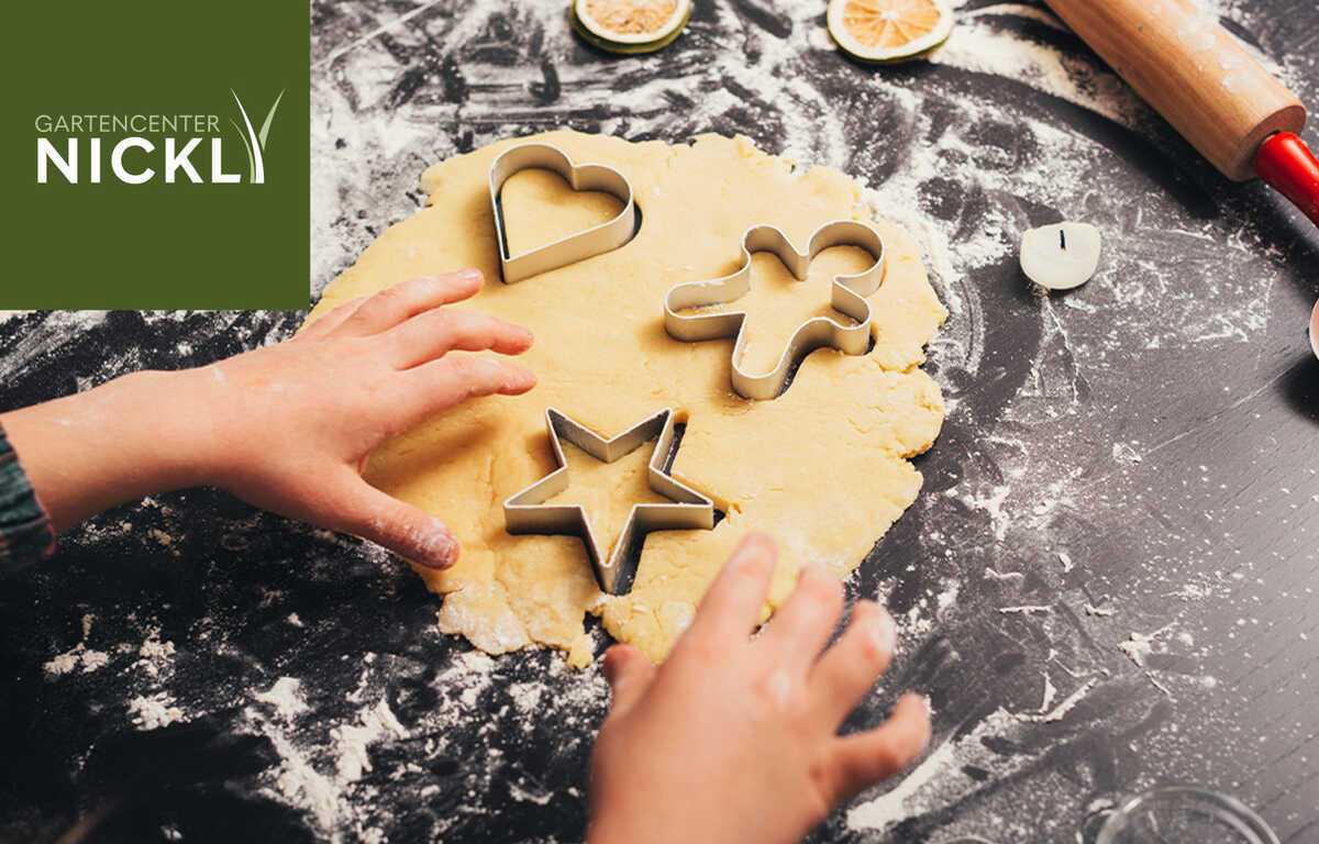 Plätzchen backen für Kinder im Gartencenter Nickl Rosenheim