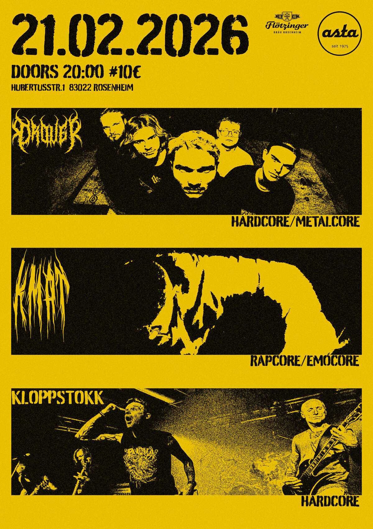 Live: Drover, Killmeafterthat, Kloppstokk in der Asta